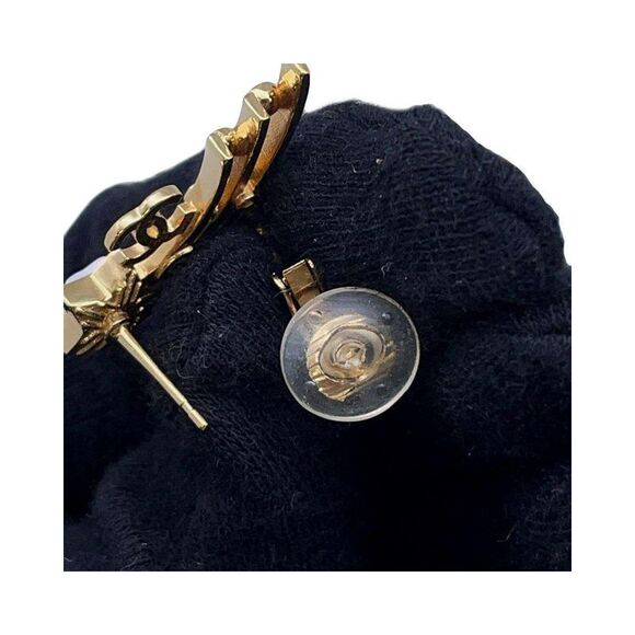 Pre Loved Chanel Shooting Star Pearl Earrings Women Gold - Picture 6 of 8